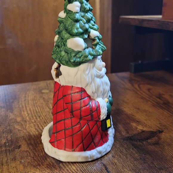 Santa Claus Tree Small Porcelain Candle Holder - Picture 2 of 8